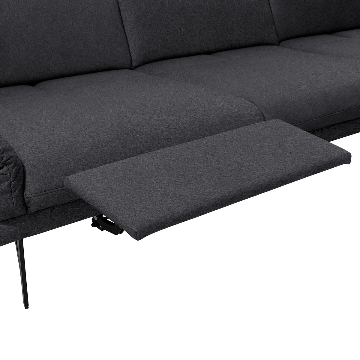 ECKSOFA Posh in Echtleder Anthrazit  308/173 cm  - Anthrazit, Design, Leder/Metall (308/173cm) - Joop!