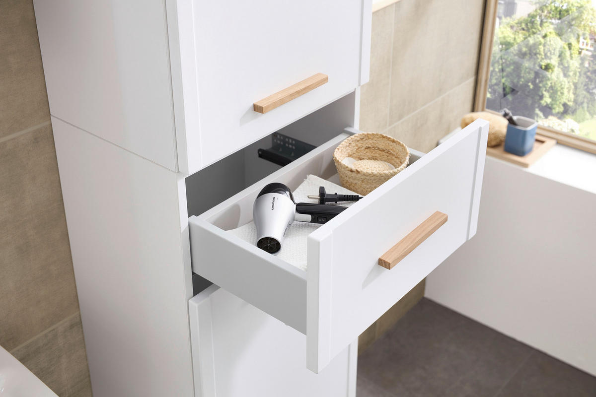 MIDISCHRANK 45,2/104/32,5 cm  - Eichefarben/Weiß, KONVENTIONELL, Glas/Holz (45,2/104/32,5cm) - Xora