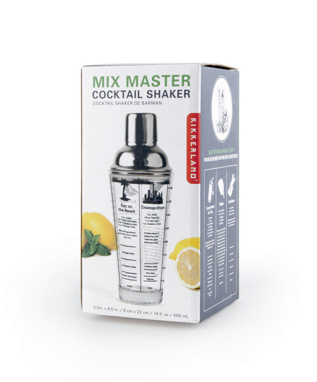 KOKTÉL SHAKER - áttetsző/ezüstszínű, Konventionell, üveg/fém (22/8,5/8,5cm) - Kikkerland