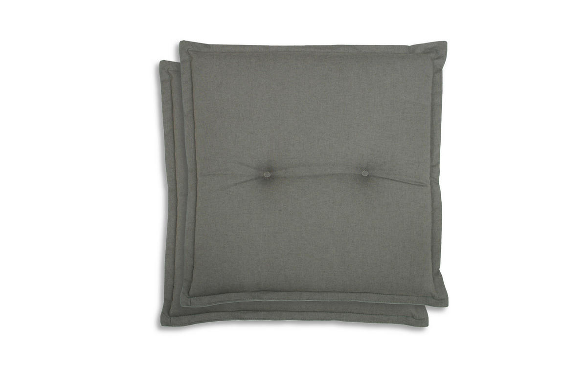 GARTENHOCKERAUFLAGE 2er-Set in Grau  - Grau, Basics, Textil (50/7/50cm)