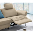 3-SITZER-SOFA in Leder Grau  - Schwarz/Grau, Design, Leder/Metall (190/84/99cm) - Dieter Knoll