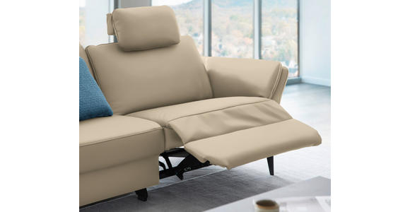 3-SITZER-SOFA in Leder Grau  - Schwarz/Grau, Design, Leder/Metall (190/84/99cm) - Dieter Knoll