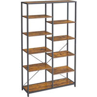 BÜCHERWAND Braun, Schwarz  - Schwarz/Braun, Basics, Holzwerkstoff/Metall (100/170/30cm) - Boxxx