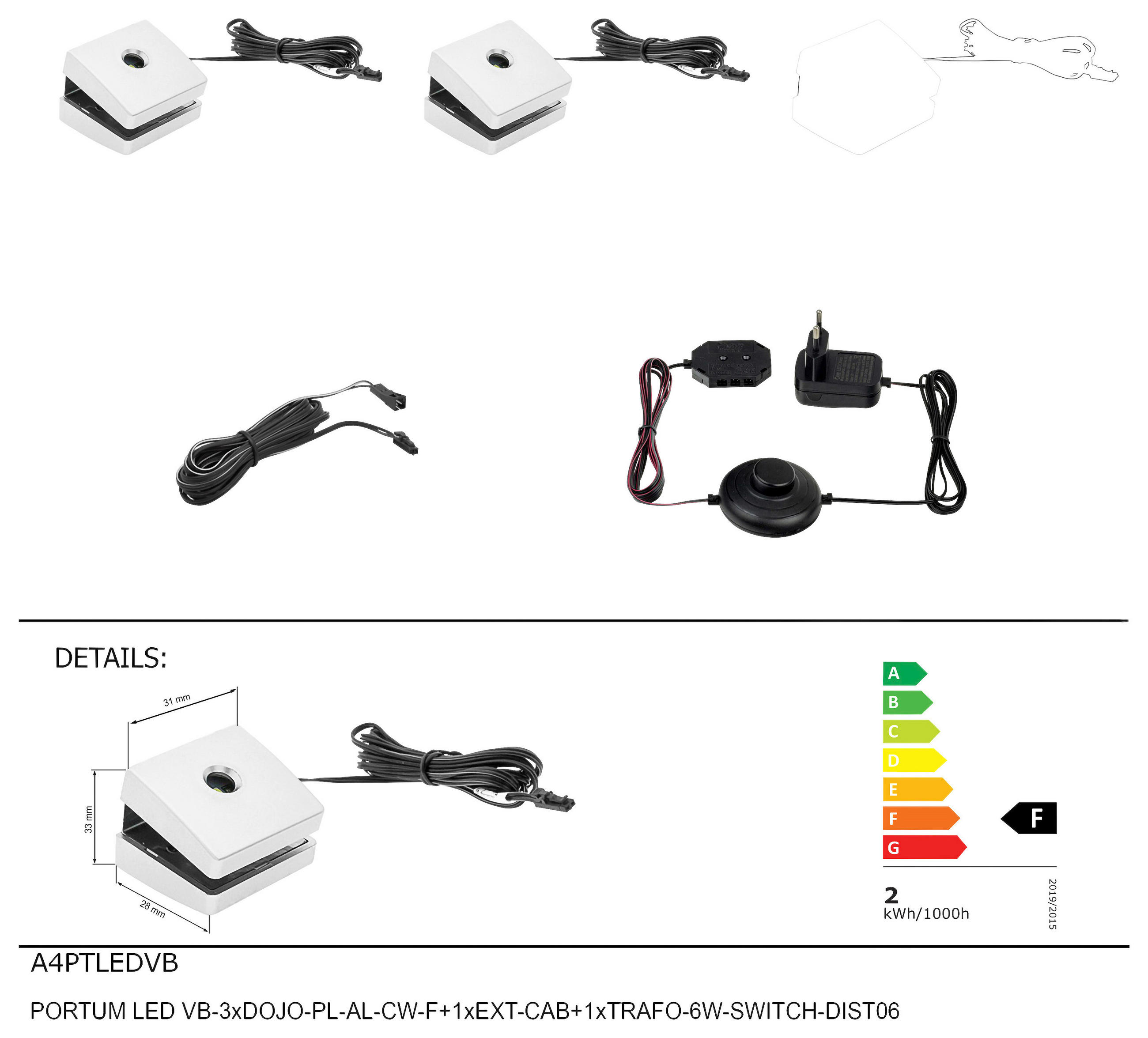 LED-KLEMMLEUCHTE   - Silberfarben/Schwarz, KONVENTIONELL, Kunststoff - Carryhome