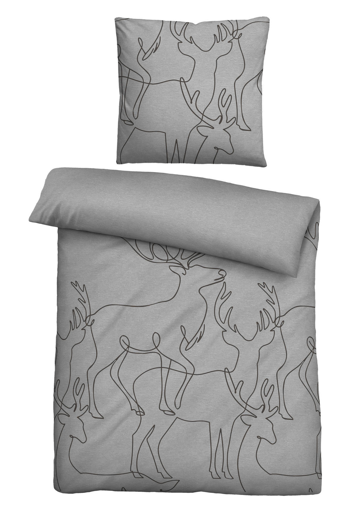 BETTWÄSCHE Flanell 155/220 cm  - Hellgrau, Design, Textil (155/220cm) - Novel