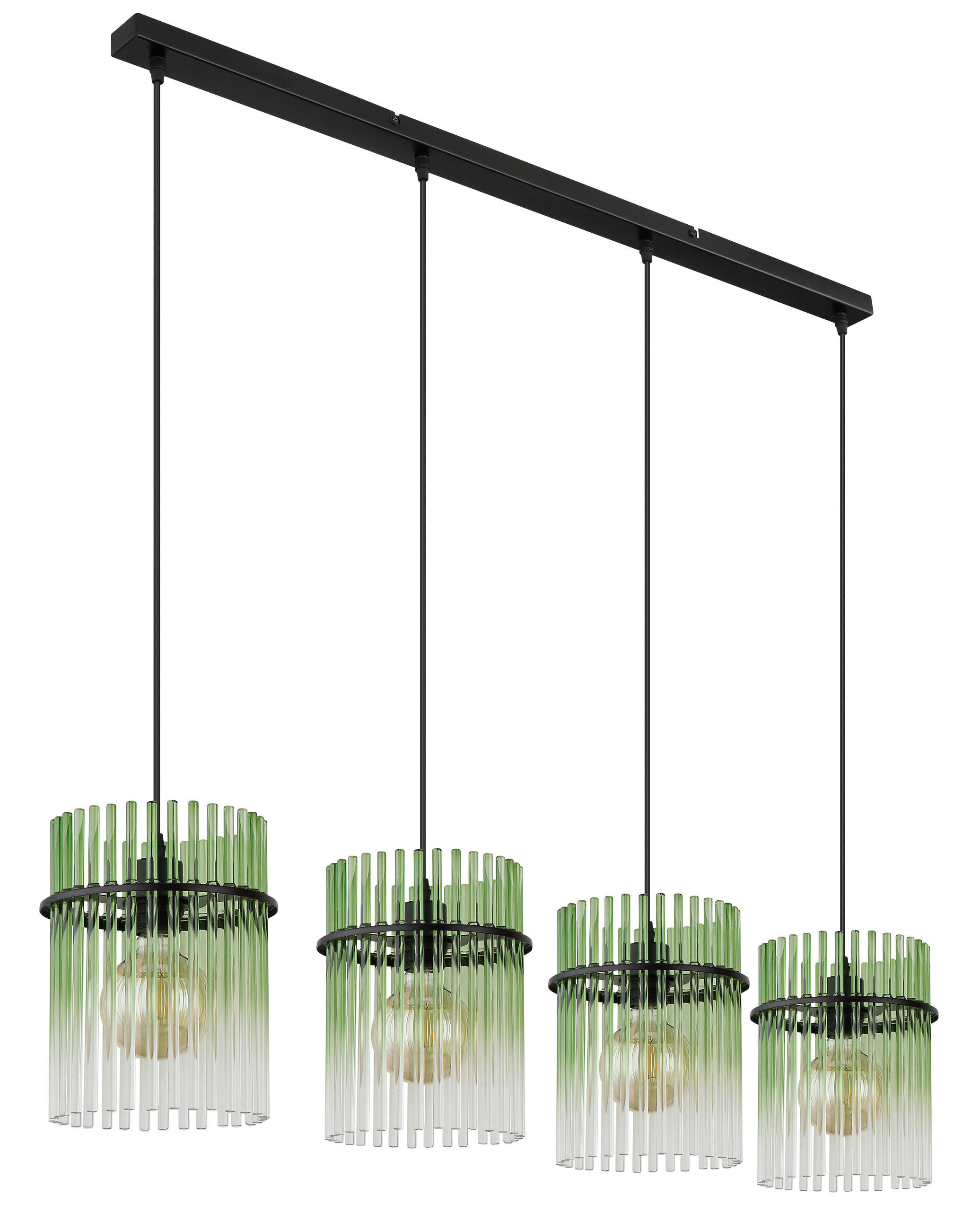 HÄNGELEUCHTE GORLEY 110/20/140 cm   - Klar/Schwarz, Basics, Glas/Kunststoff (110/20/140cm) - Globo