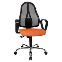 DREHSTUHL Netz Orange, Schwarz  - Schwarz/Orange, Design, Kunststoff/Textil (48/103-111/48cm) - Topstar