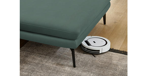 ECKSOFA in Echtleder Opal 310/180 cm - Opal/Schwarz, Design, Leder/Metall (310/180cm) - Dieter Knoll