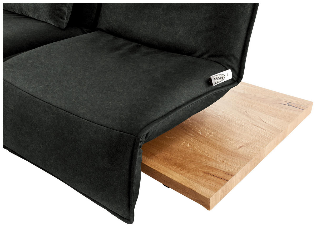 2-SITZER-SOFA in Echtleder Dunkelgrün  - Dunkelgrün/Eichefarben, Natur, Leder/Holz (240/63/115cm) - Koinor