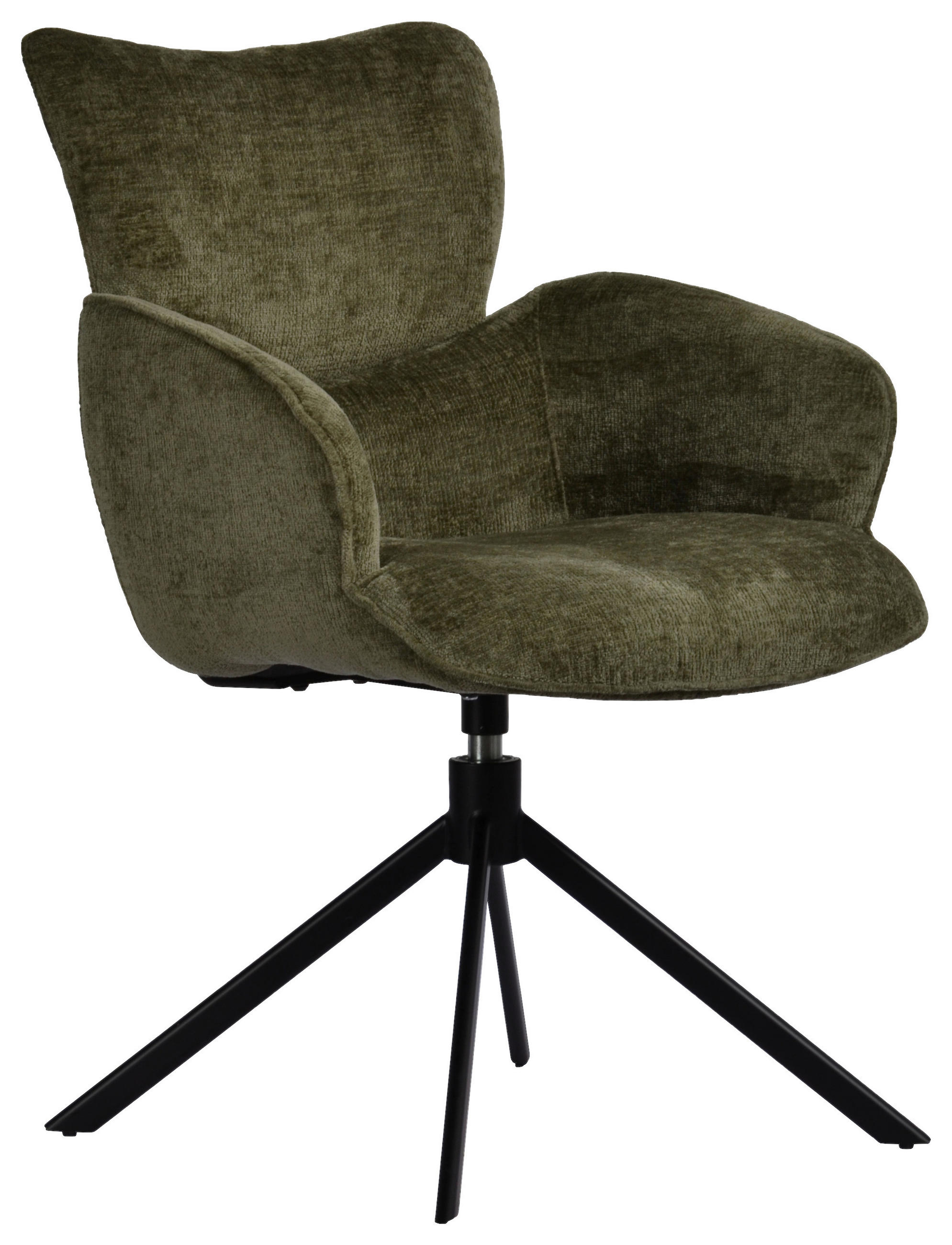 STOL MED ARMSTÖD järn vävt tyg  - grön/svart, Design, metall/textil (58/89/64cm) - Novel