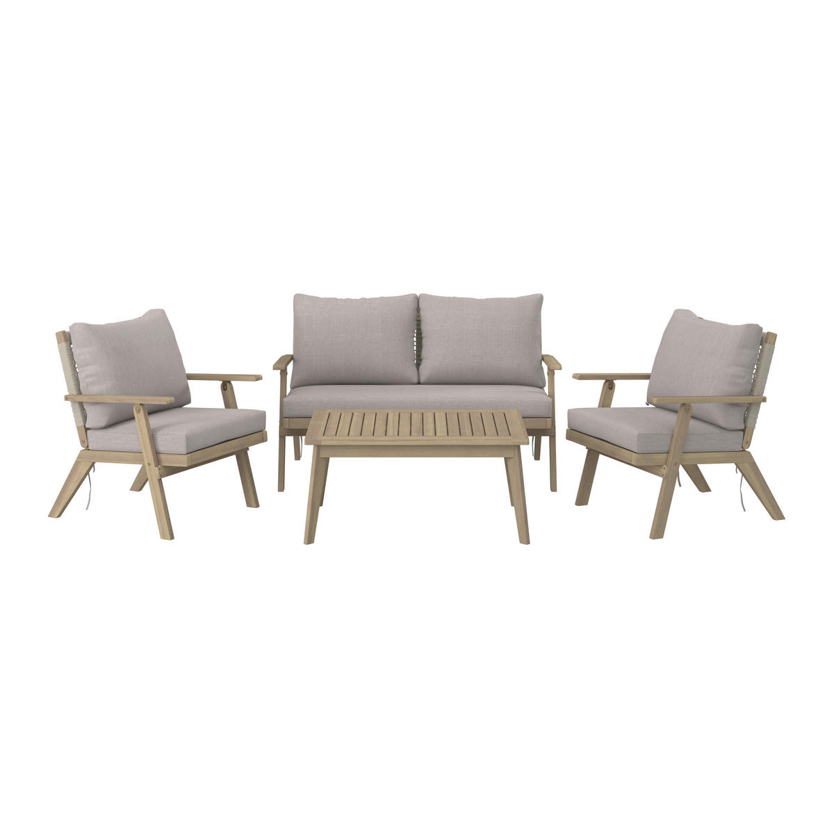 SÚPRAVA ZÁHRADNÉHO NÁBYTKU drevo - farba akácie/sivá, Modern, drevo/textil (0cm) - Ambia Garden