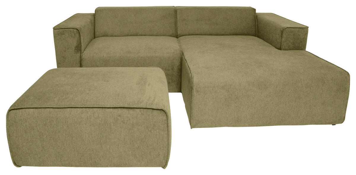 Freisteller von P & B ECKSOFA Olivgrün Struktur.