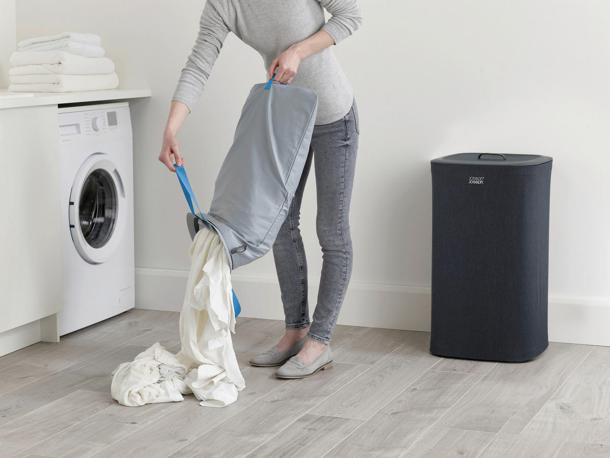 KOŠARA ZA PERILO - črna, Basics, tekstil (39,5/71/39,5cm) - Joseph Joseph