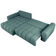 ECKSOFA in Velours Petrol  - Petrol/Schwarz, KONVENTIONELL, Kunststoff/Textil (168/298cm) - Carryhome