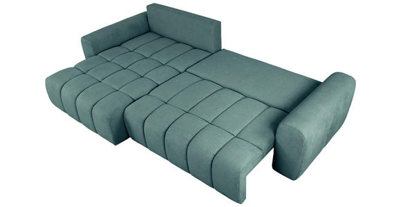 ECKSOFA in Velours Petrol - Petrol/Schwarz, KONVENTIONELL, Kunststoff/Textil (168/298cm) - Carryhome
