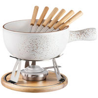 FONDUESET Pintar  - Beige/Braun, Trend, Holz/Keramik - Mäser