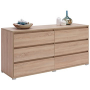 KOMODA, hrast sonoma - aluminij/hrast sonoma, Design, umetna masa/leseni material (160/79/48cm) - Carryhome