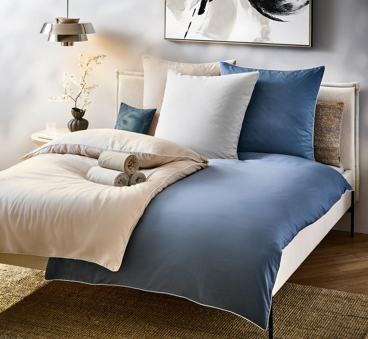 BETTWÄSCHE Calla Flachgewebe 155/220 cm  - Blau, Basics, Textil (155/220cm) - Dieter Knoll