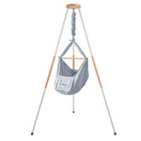 FEDERWIEGE  120/120/194 cm  - Graublau, Basics, Textil (120/120/194cm)