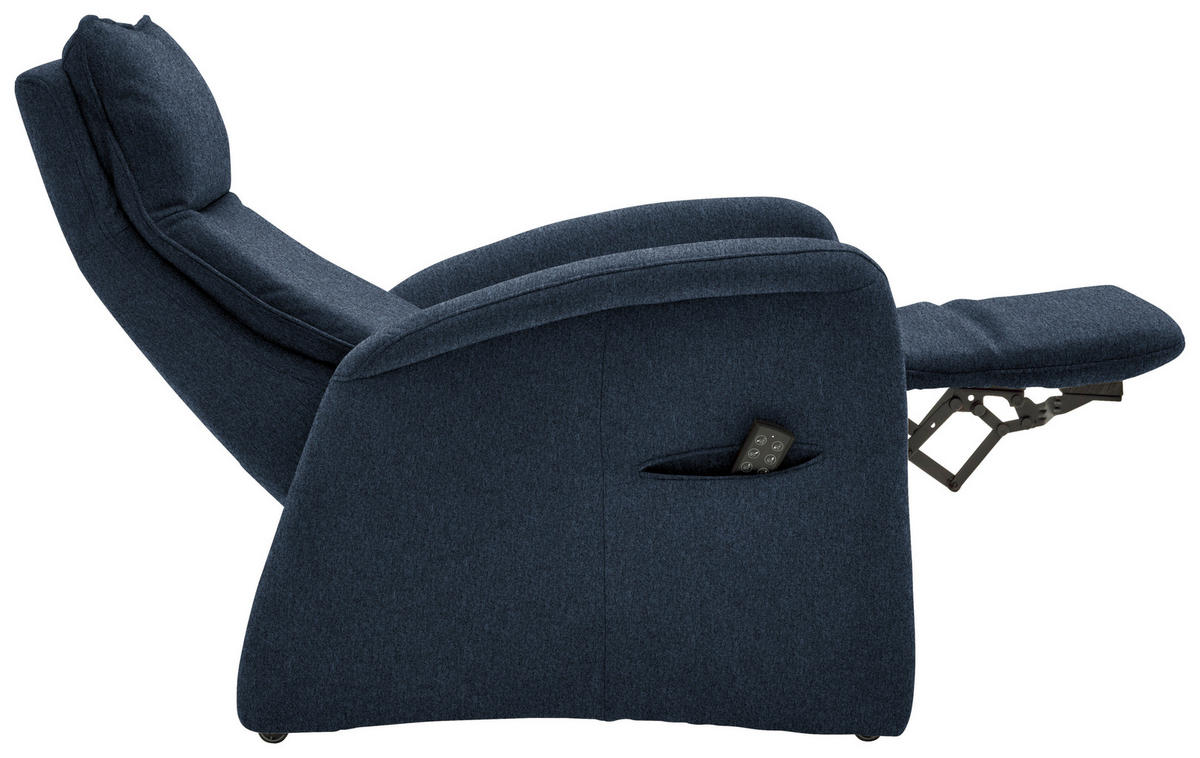 FERNSEHSESSEL in Chenille Blau  - Blau, Konventionell, Kunststoff/Textil (79-83/108/87cm) - Valdera