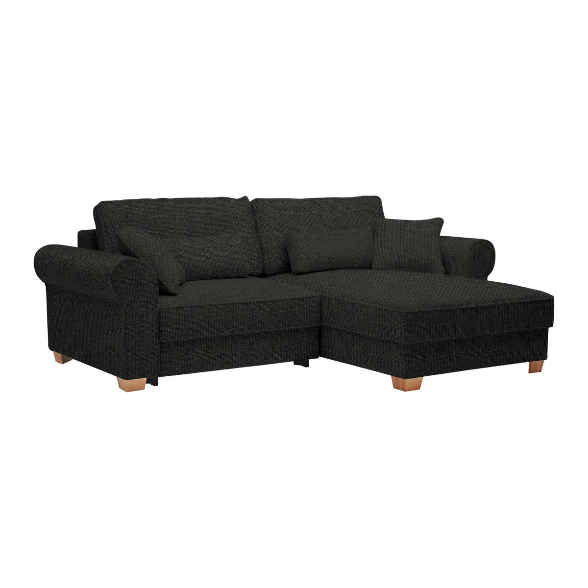 HÖRNSOFFA i svart  - svart, Modern, trämaterial/trä (255/185cm) - MID.YOU