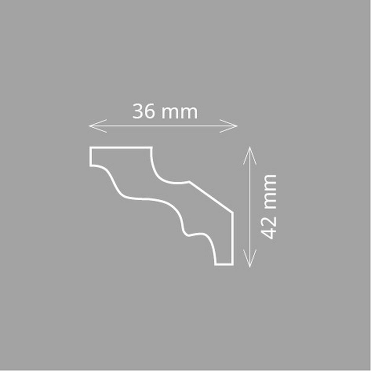 ZIERLEISTE 200/3,6/4,2 cm Weiß Kunststoff  - Weiß, Design, Kunststoff (200/3,6/4,2cm)