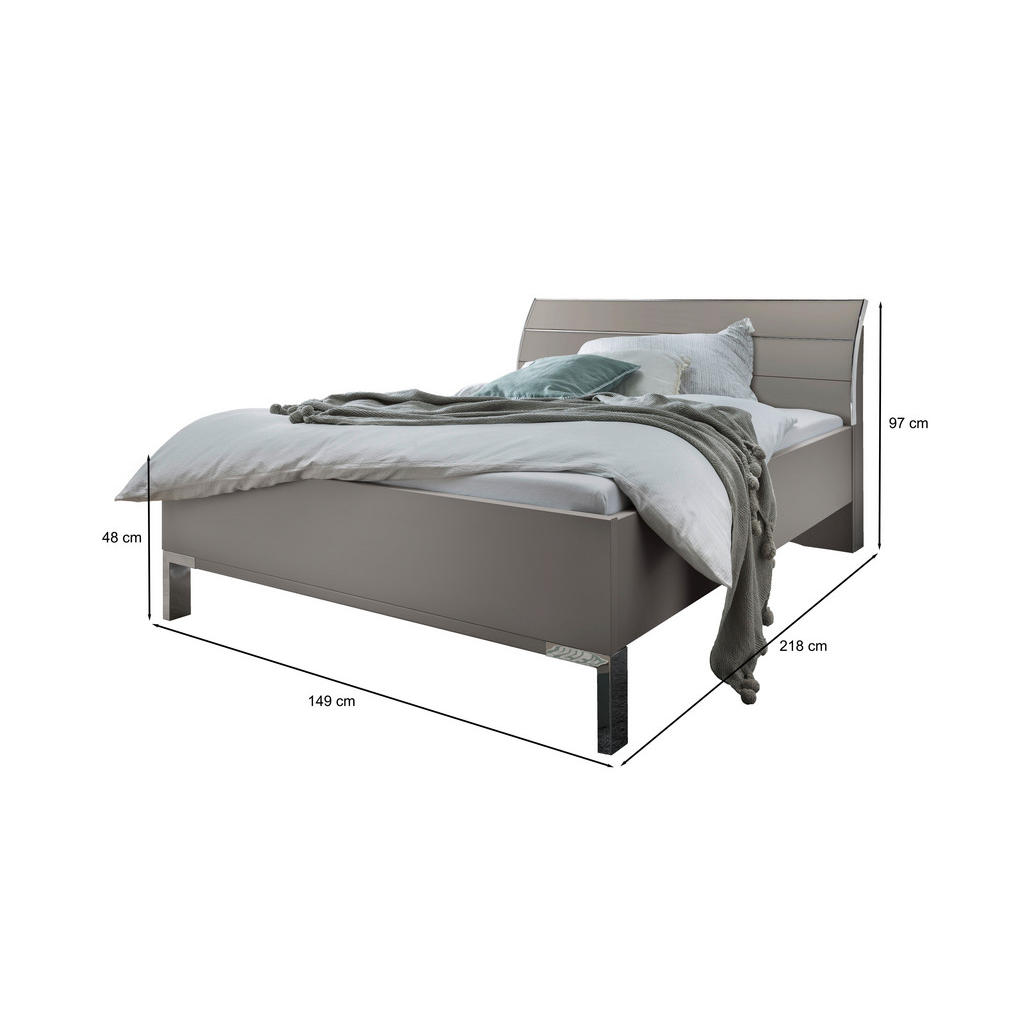 Thumbnail - Dieter Knoll Bett, Grau, Metall, 140x200 cm, ISO 9001, Goldenes M, Made in Germany, in verschiedenen Größen erhältlich, ...