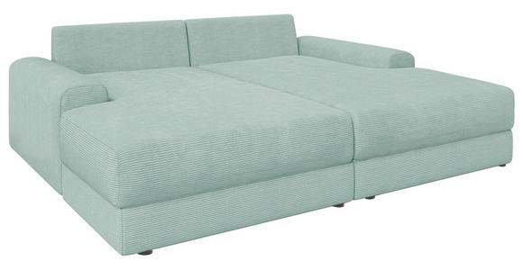 BIGSOFA Cord Salbeigrün  - Salbeigrün/Schwarz, MODERN, Kunststoff/Textil (234/93/190cm) - Carryhome