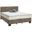 BOXSPRINGBETT 160/200 cm  in Taupe  - Taupe/Schwarz, Design, Kunststoff/Textil (160/200cm) - Hom`in