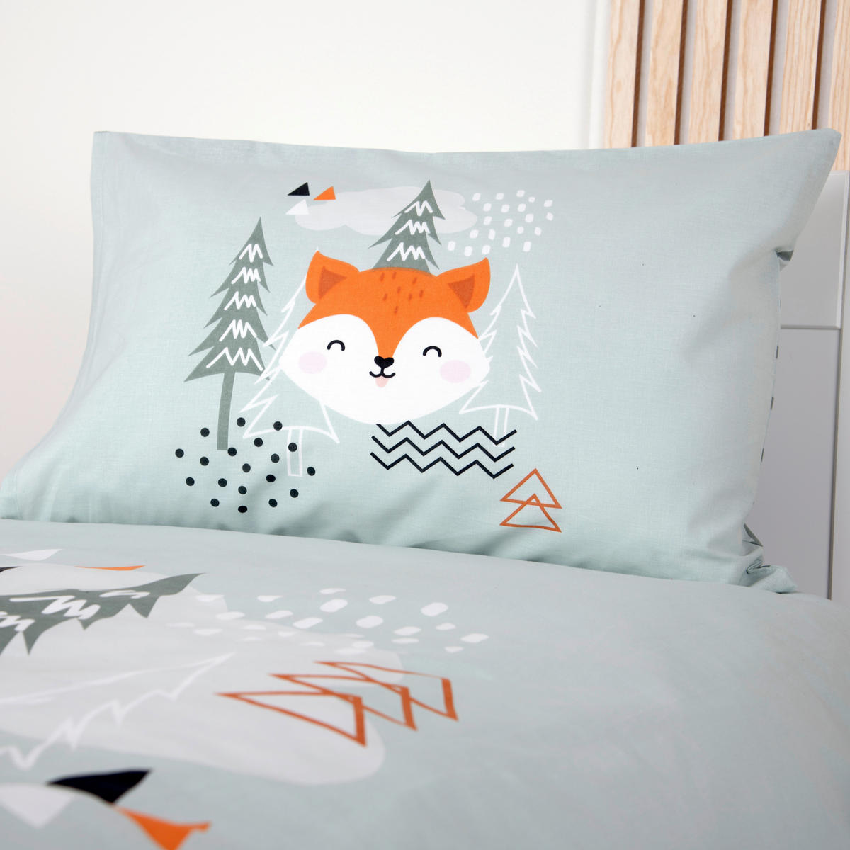 BABYBETTWÄSCHE Nordic Forest Renforcé 100/135 cm  - Mintgrün, Textil (100/135cm) - baby best