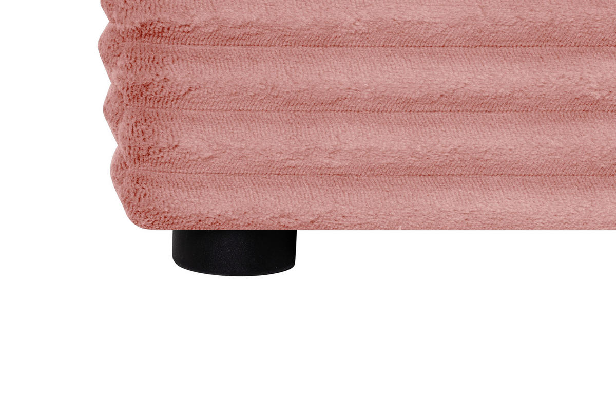 BOXBETT 120/200 cm,  in Altrosa, Matratze, Bettkasten, Topper, H3 = fest  - Schwarz/Altrosa, Trend, Kunststoff/Textil (120/200cm) - Boxxx