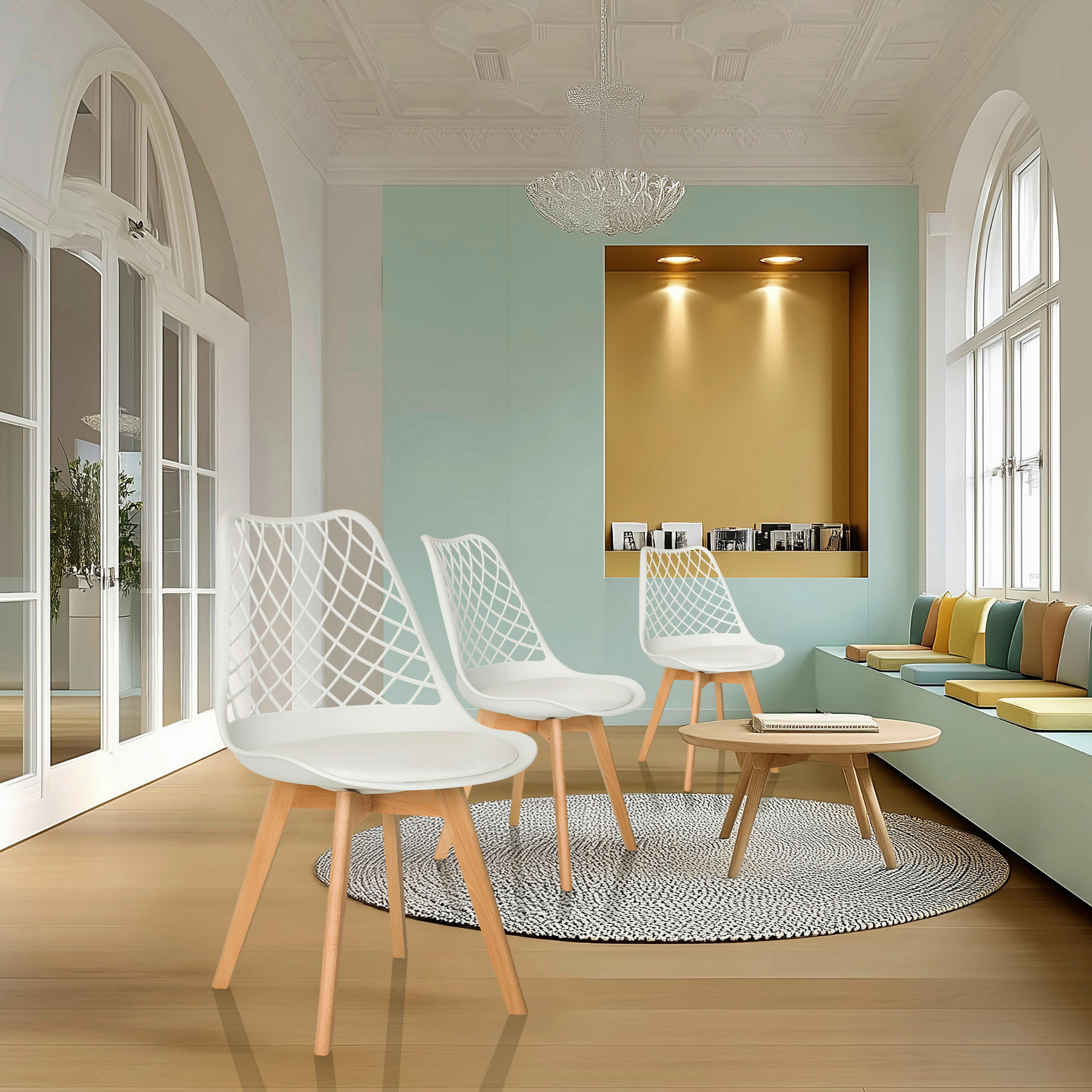 BESUCHERSTUHL  in Weiß  - Buchefarben/Weiß, MODERN, Holz/Kunststoff (49/81/53cm) - MID.YOU