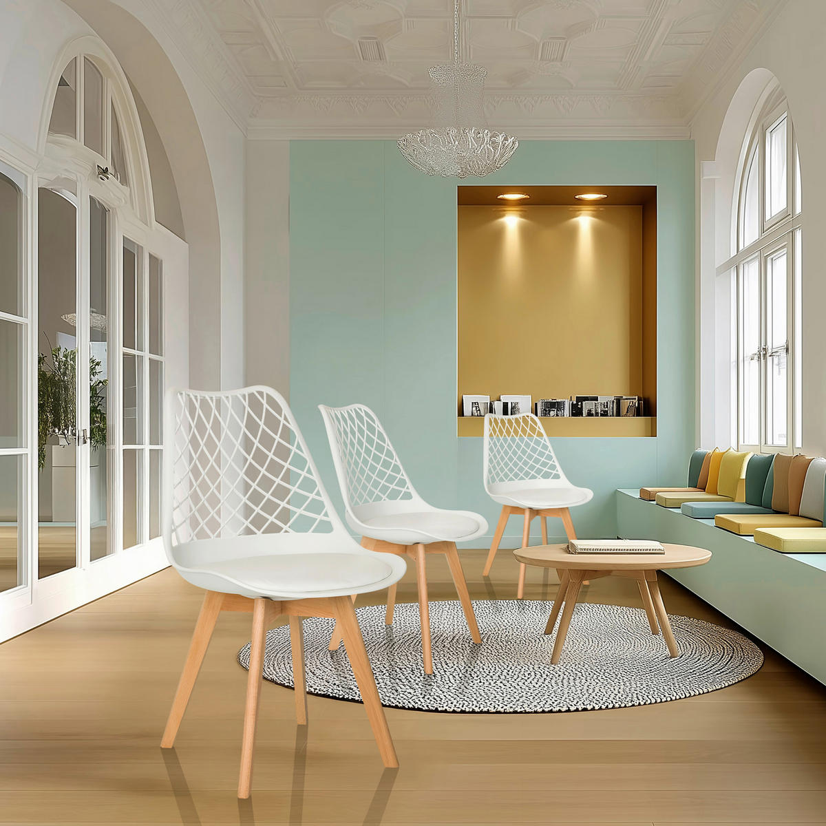 BESUCHERSTUHL  in Weiß  - Buchefarben/Weiß, MODERN, Holz/Kunststoff (49/81/53cm) - MID.YOU