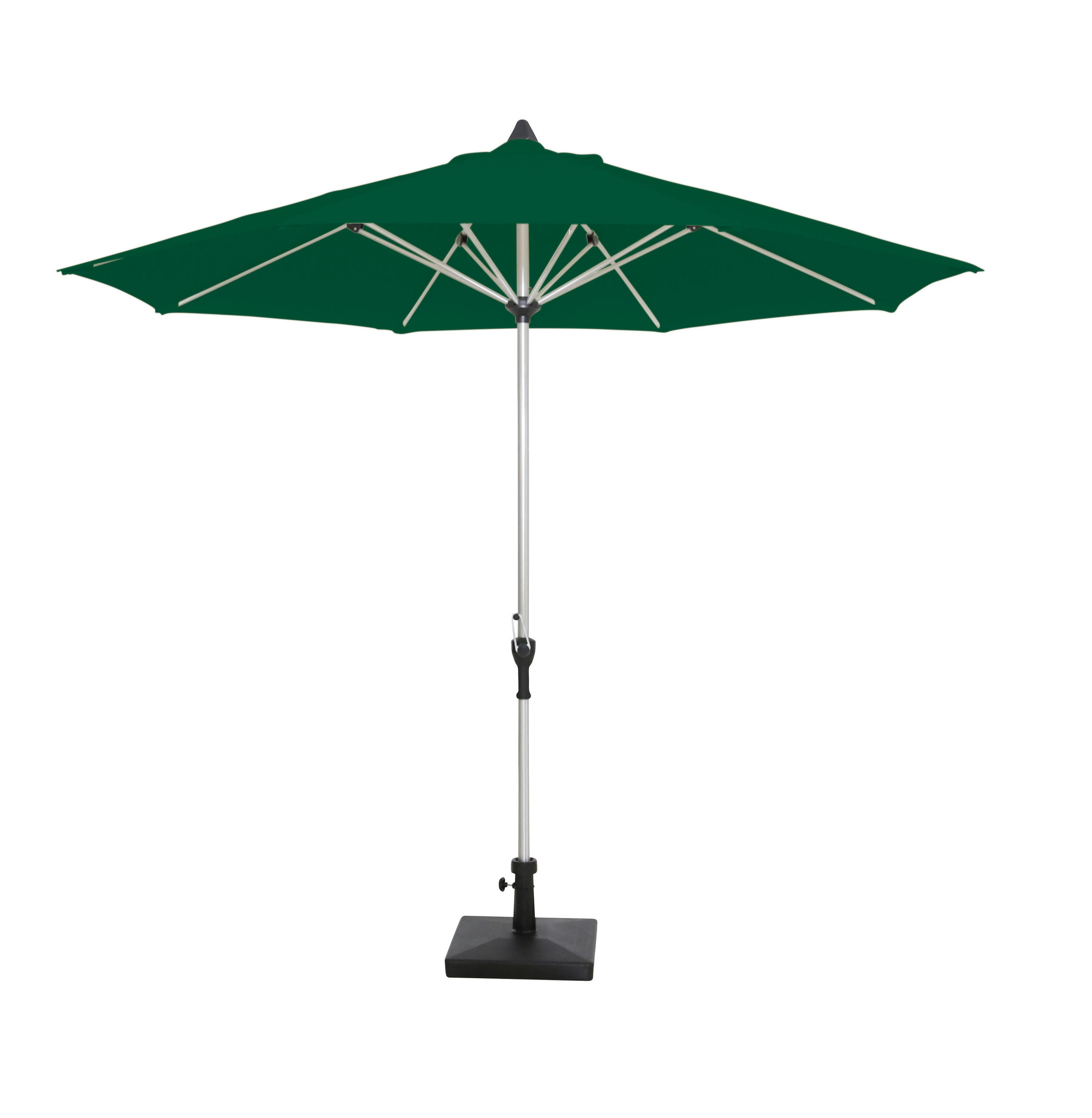 SONNENSCHIRM Platinfarben  - Platinfarben/Dunkelgrün, Basics, Textil/Metall (300cm) - Gardenson