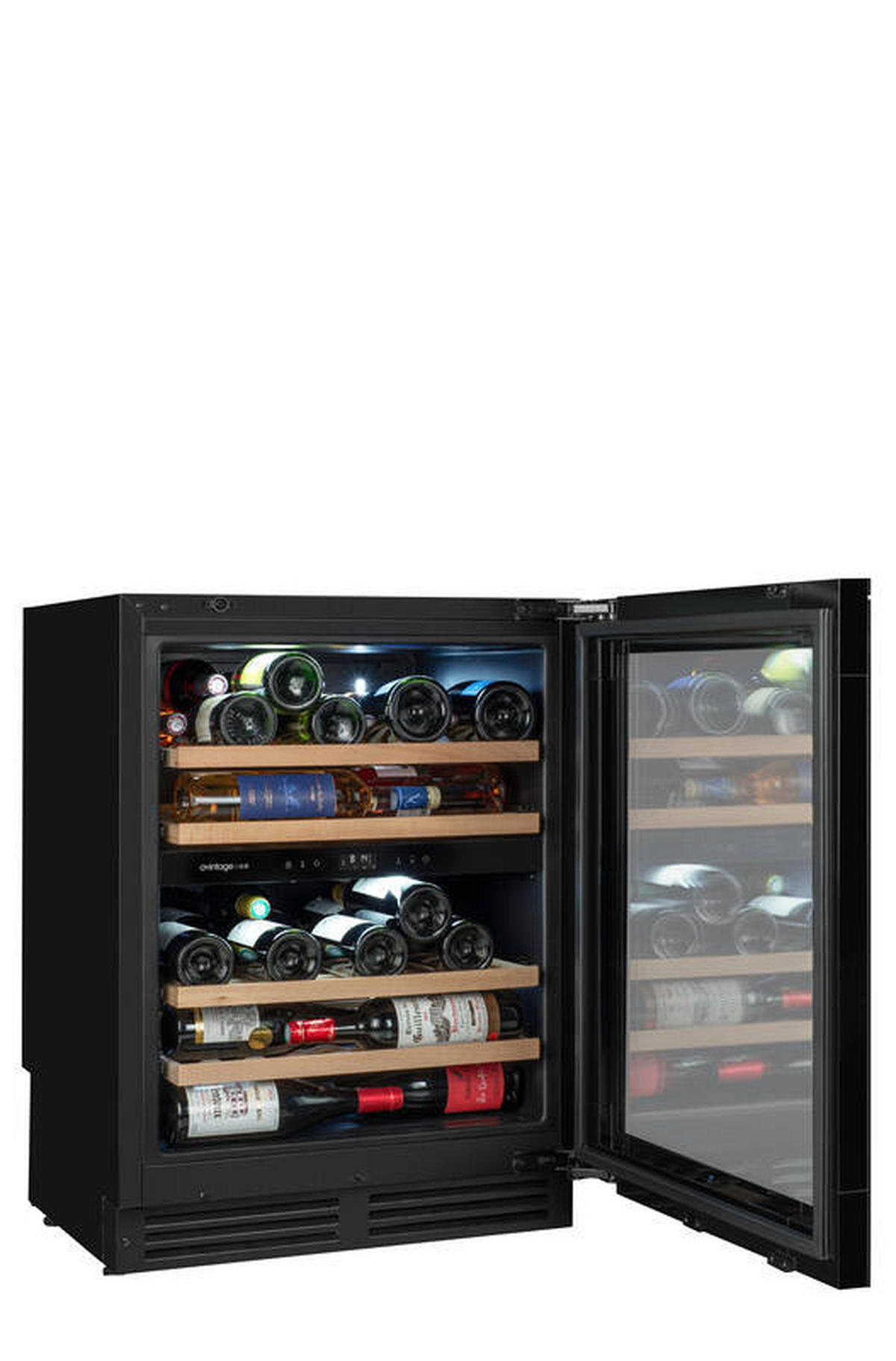 WEINKÜHLSCHRANK AVU50PLATINUM  - Schwarz, Basics, Glas/Holz (59,5/81,7/57,0cm)