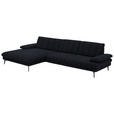 ECKSOFA in Chenille Schwarz  - Schwarz, Design, Textil/Metall (180/310cm) - Dieter Knoll