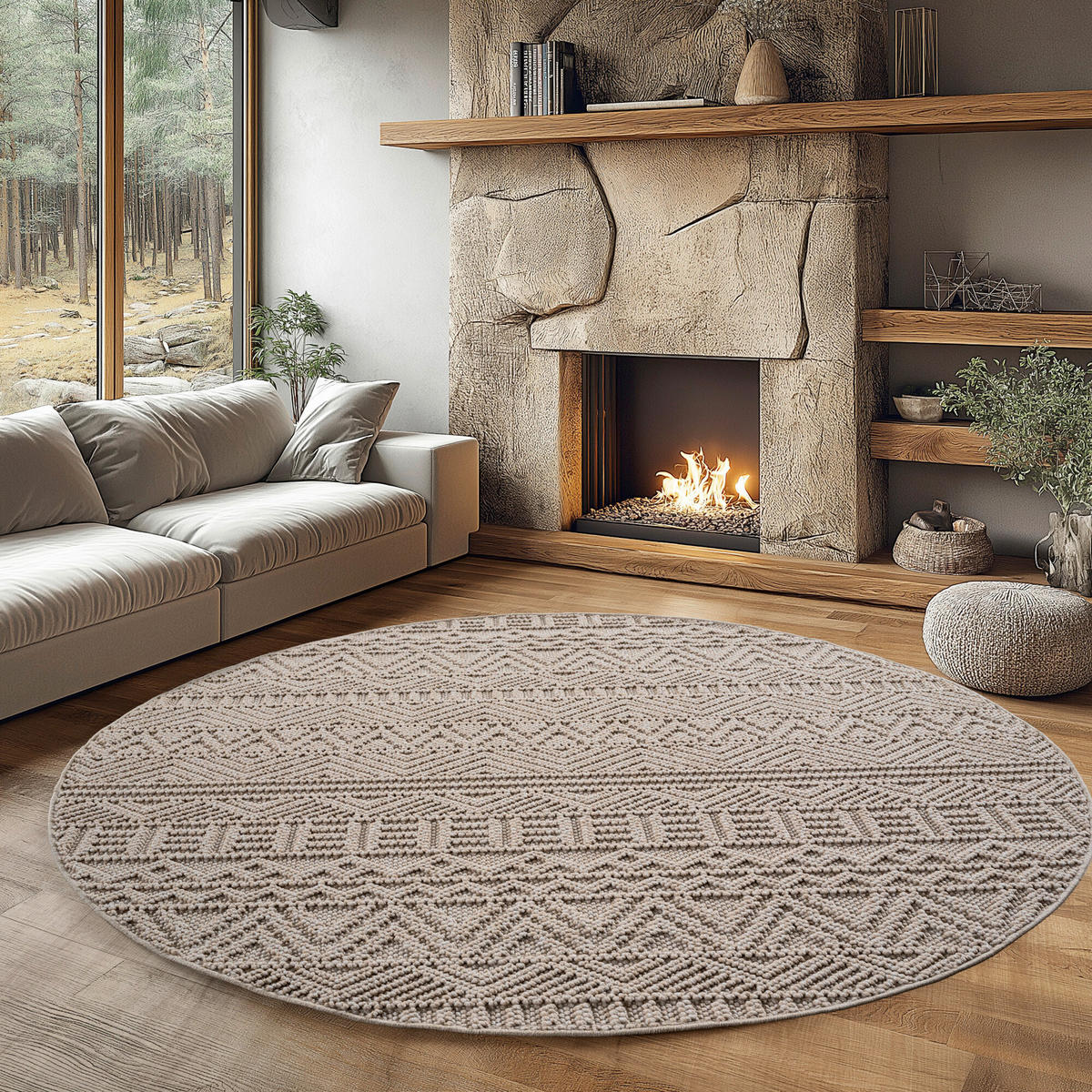 RAVNO TKANA PREPROGA  HELIX      200 cm   tkano  bež  - bež, Basics, umetna masa/tekstil (200cm) - Novel