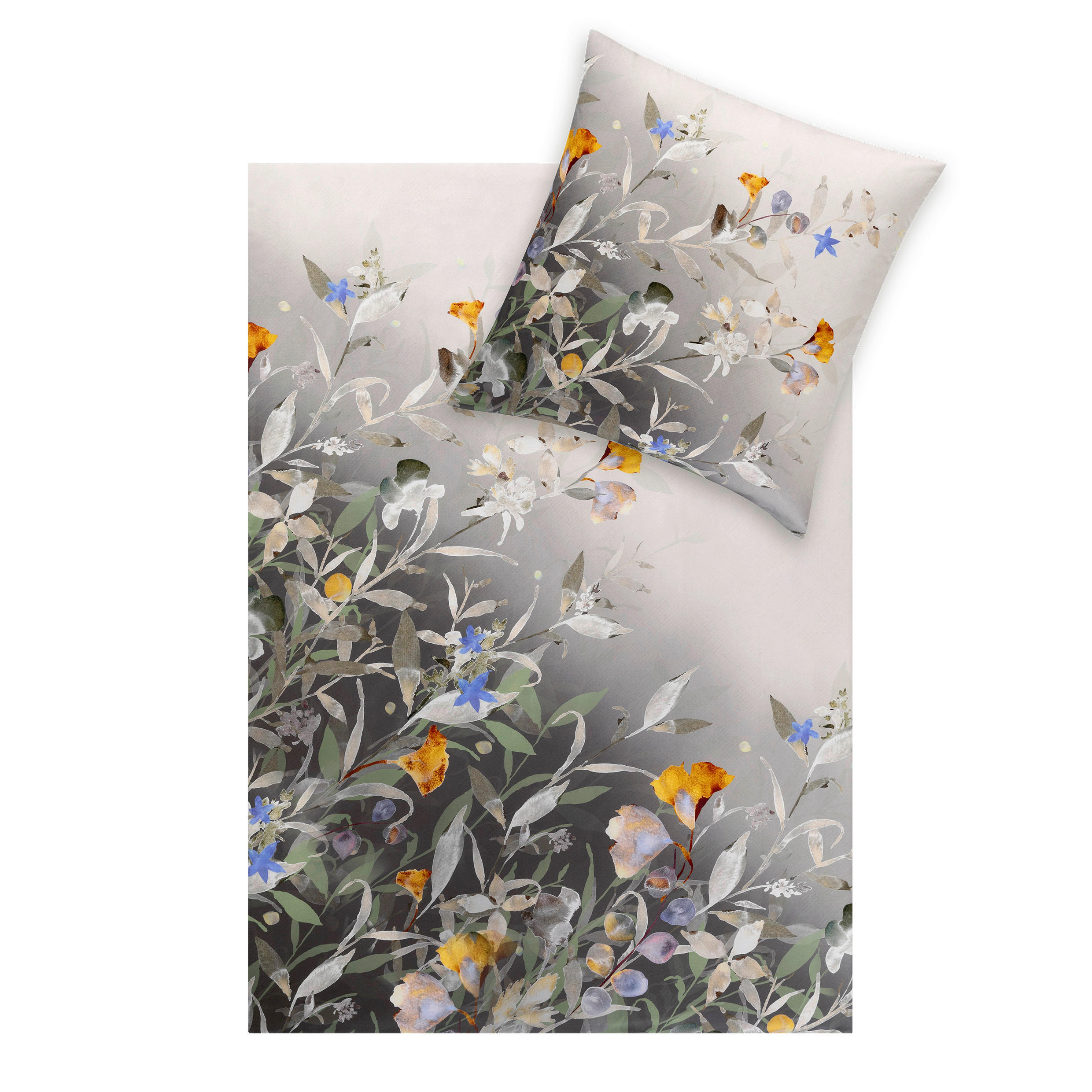 BETTWÄSCHE Natürlich Estella Makosatin  - Salbeigrün, Design, Textil (135cm) - Estella