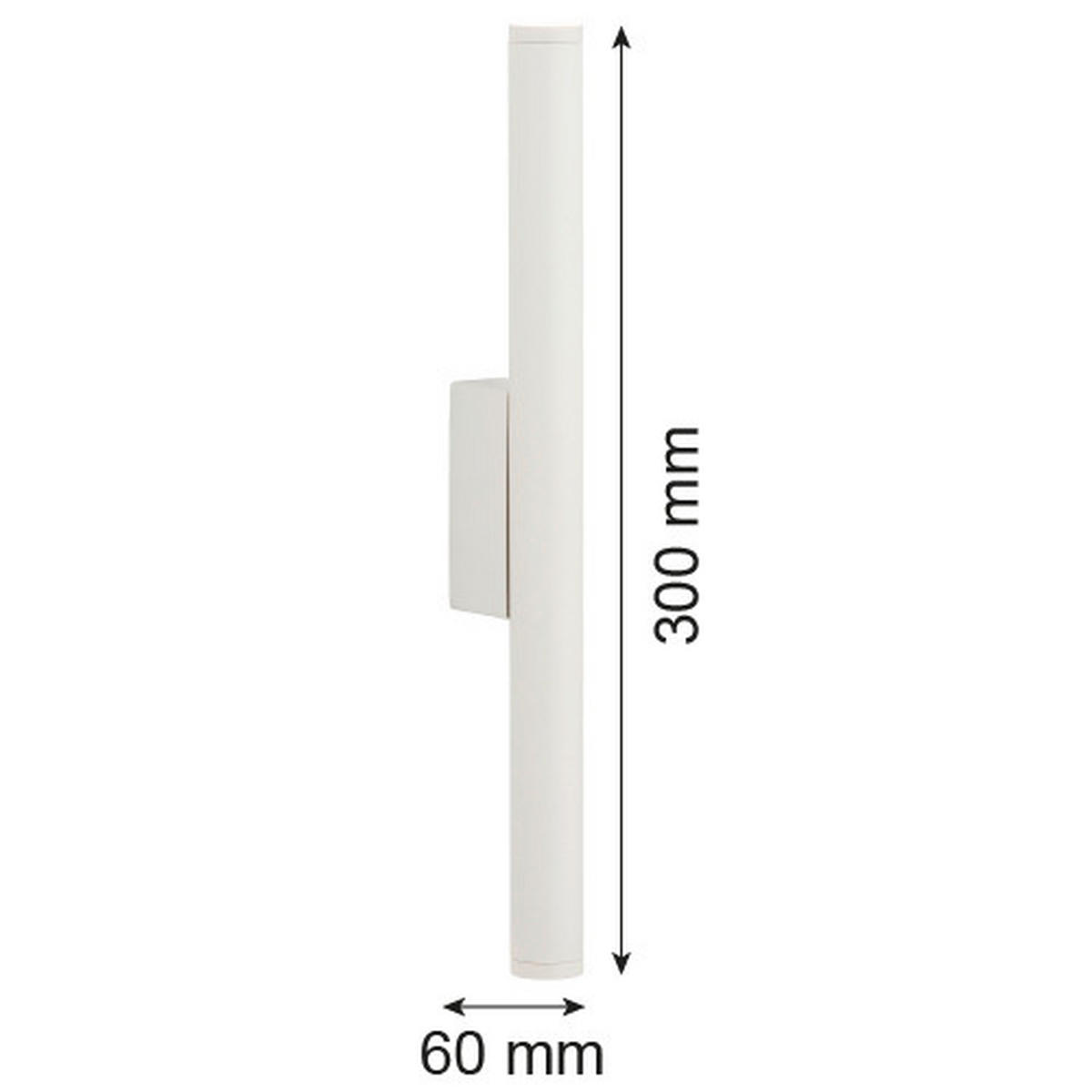 LED-WANDLEUCHTE Greco 30/3.2/6 cm   - Weiß, Design, Metall (30/3.2/6cm)