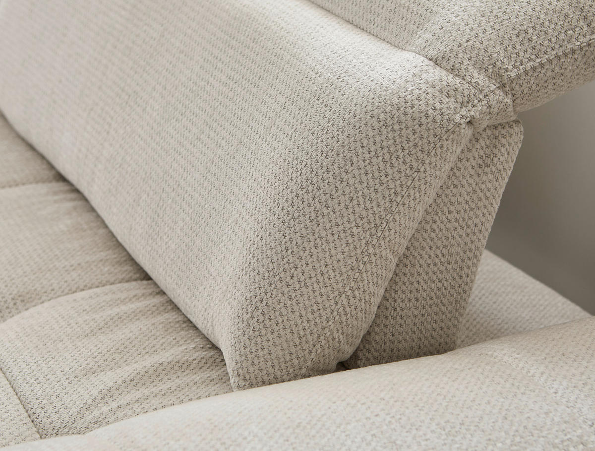 SEDEŽNA GARNITURA, šenilja bež  - črna/bež, Design, kovina/tekstil (288/179-202cm) - Hom`in