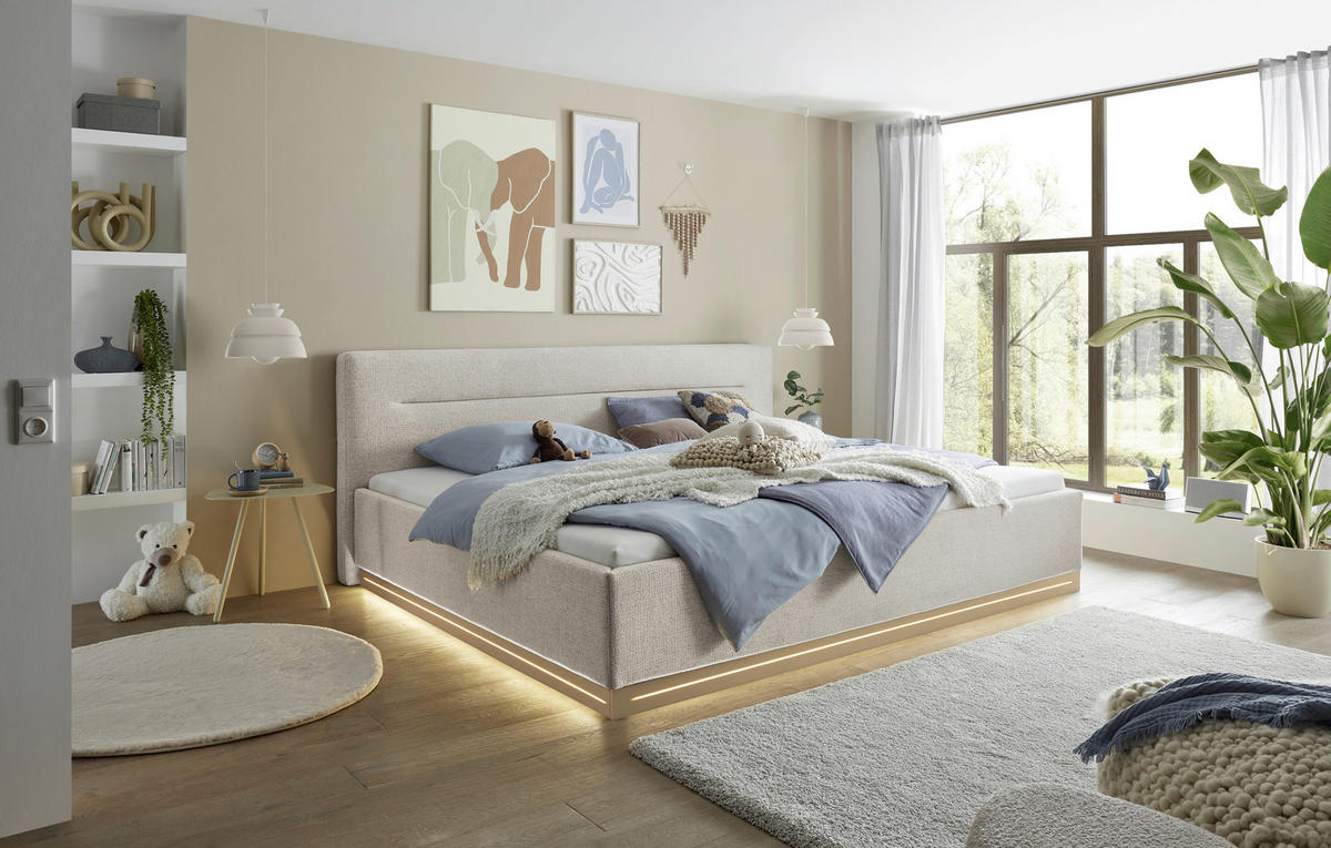 FAMILIENPOLSTERBETT 240/200 cm, Beige  - Sandfarben/Beige, KONVENTIONELL, Holz/Holzwerkstoff (240/200cm) - SetOne by Musterring
