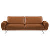 3-SITZER-SOFA in Echtleder Cognac  - Chromfarben/Cognac, Design, Leder/Metall (207/85/92cm) - Livetastic