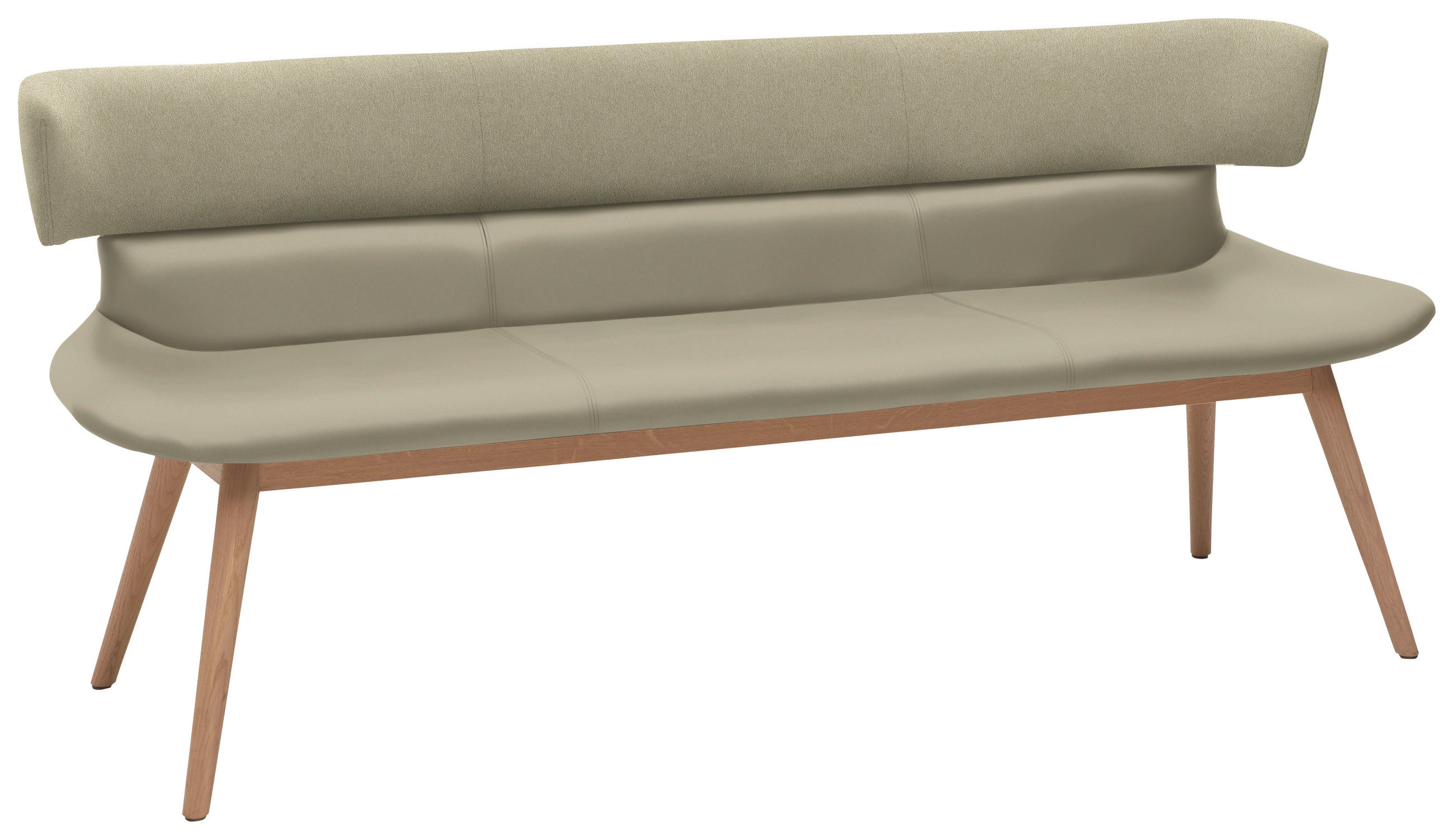 SITZBANK 210/84,5/64,5 cm  in Naturfarben, Eichefarben  - Eichefarben/Naturfarben, Natur, Leder/Holz (210/84,5/64,5cm) - Voglauer