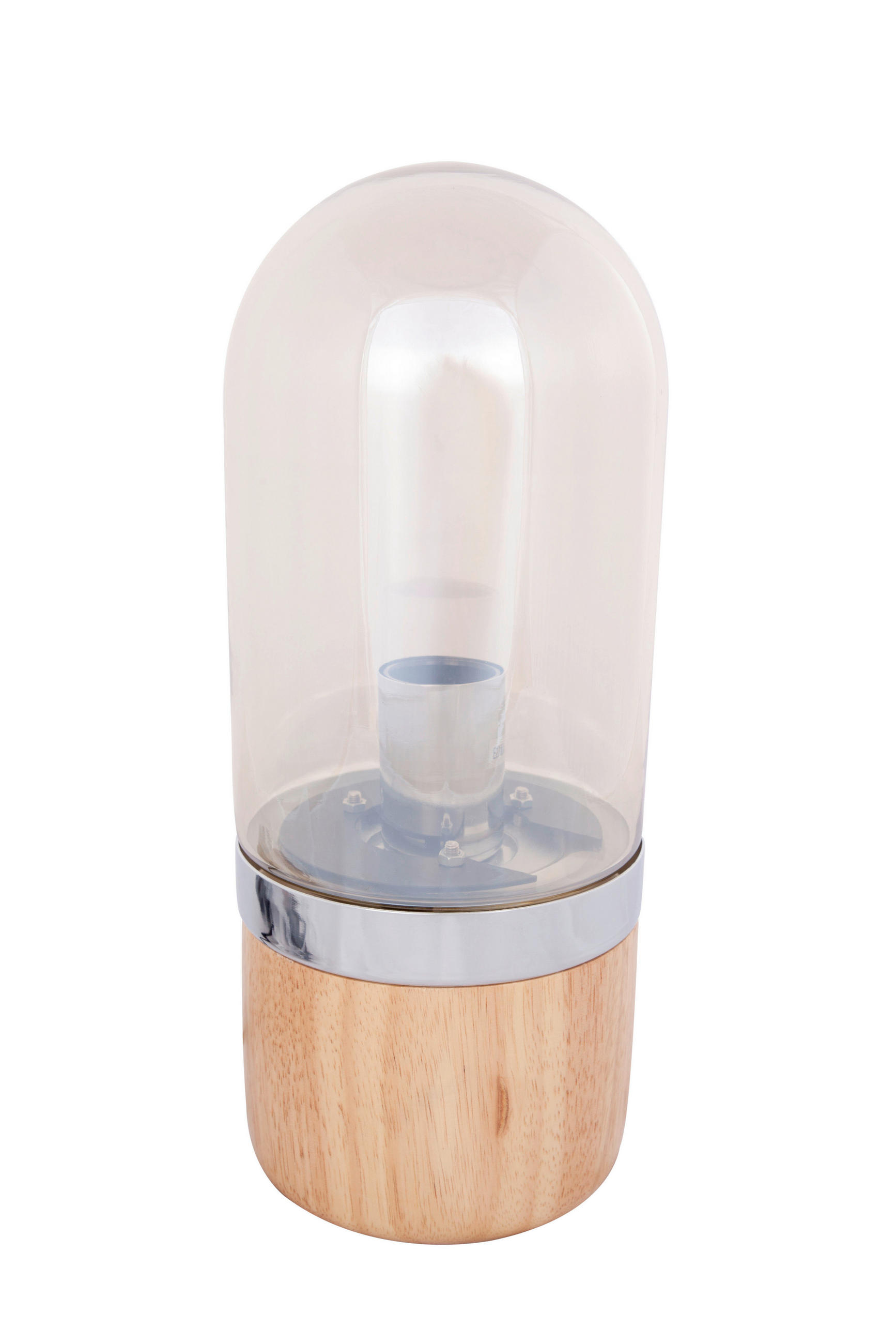 TISCHLEUCHTE 14/14/33 cm   - Champagner, Trend, Glas/Holz (14/14/33cm) - Kayoom