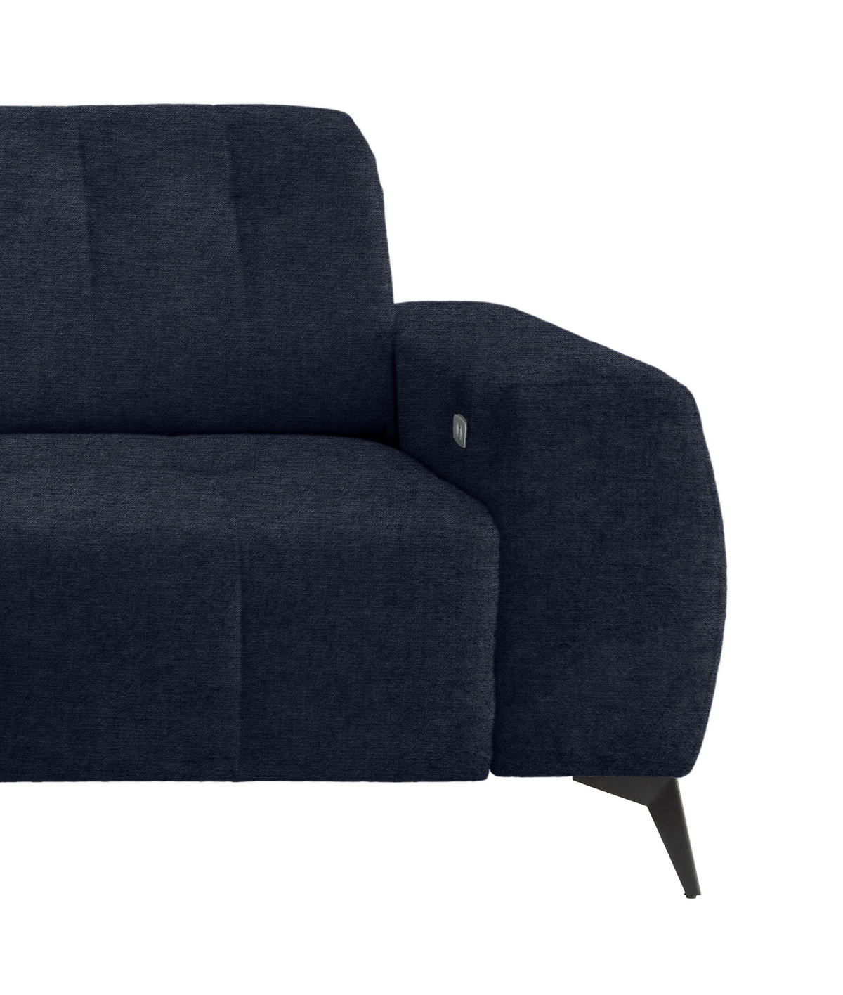 ECKSOFA Dunkelblau Mikrofaser  - Schwarz/Dunkelblau, MODERN, Textil/Metall (180/258cm) - Livetastic