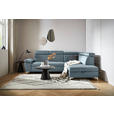 ECKSOFA in Mikrofaser Hellblau  - Chromfarben/Hellblau, KONVENTIONELL, Textil/Metall (271/206cm) - Carryhome