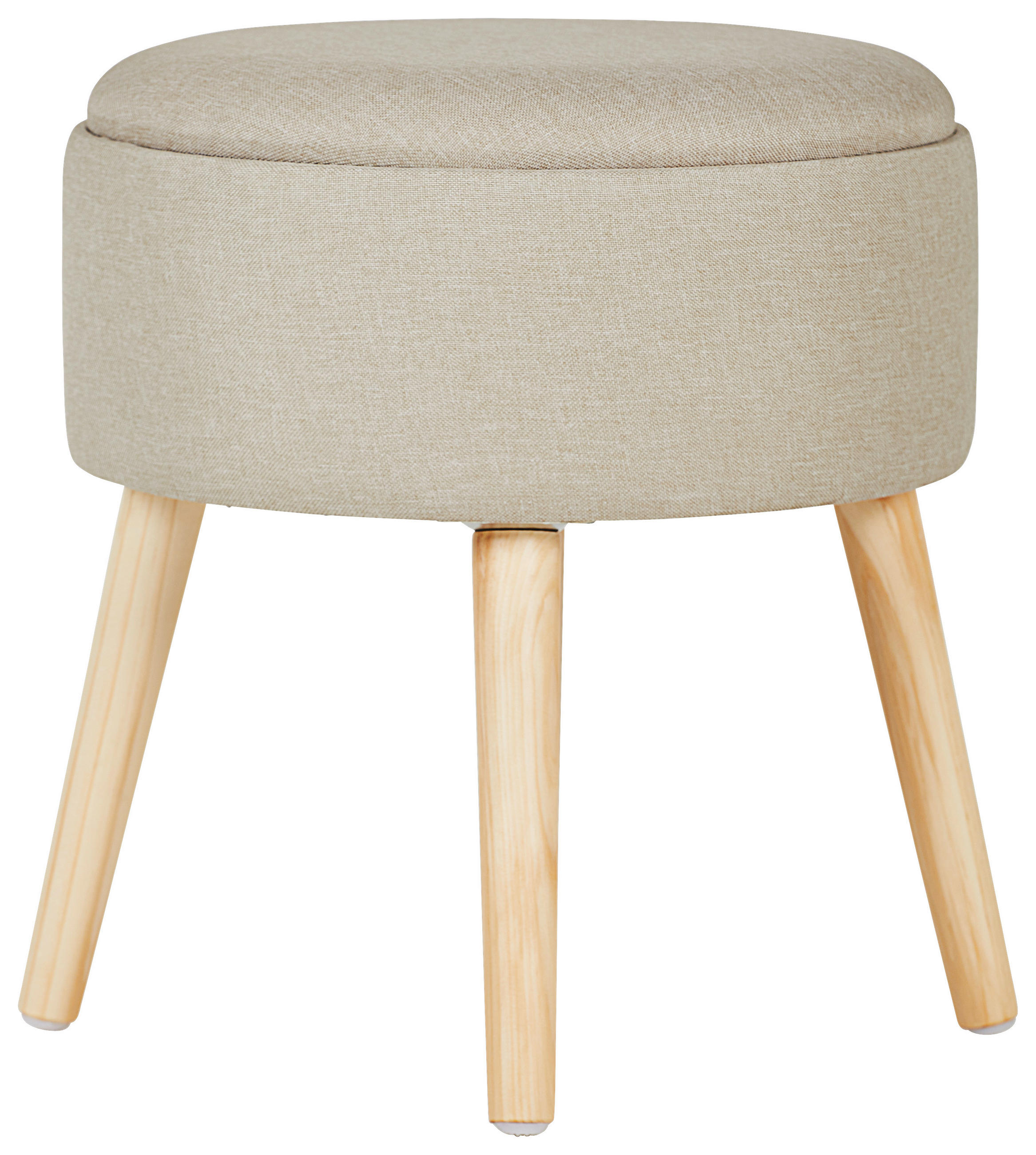 HOCKER in Holz, Textil, Holzwerkstoff Naturfarben, Greige  - Greige/Naturfarben, Trend, Holz/Holzwerkstoff (39/42/39cm) - Xora