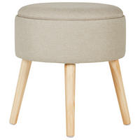 HOCKERHolz, Textil, Holzwerkstoff Naturfarben, Greige  - Greige/Naturfarben, Trend, Holz/Holzwerkstoff (39/42/39cm) - Xora