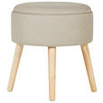 HOCKER in Holz, Textil, Holzwerkstoff Naturfarben, Greige  - Greige/Naturfarben, Trend, Holz/Holzwerkstoff (39/42/39cm) - Xora