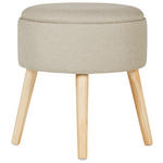 HOCKER in Holz, Textil, Holzwerkstoff Naturfarben, Greige  - Greige/Naturfarben, Trend, Holz/Holzwerkstoff (39/42/39cm) - Xora